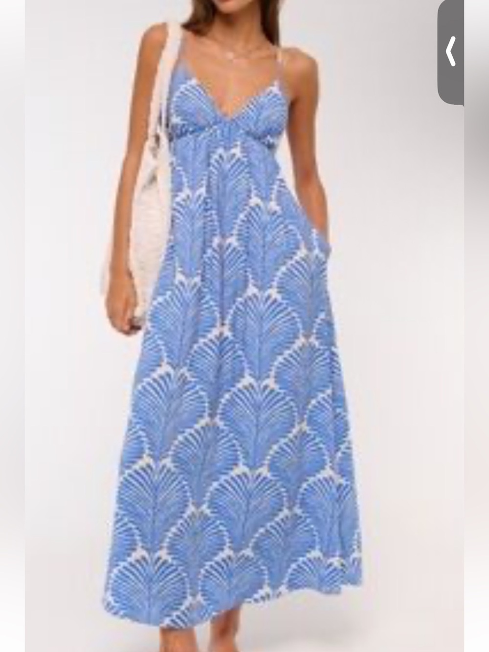 Abercrombie bra-free clasp back maxi dress blue and white floral